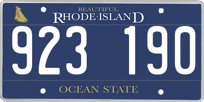 RI license plate 923190