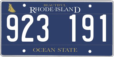 RI license plate 923191
