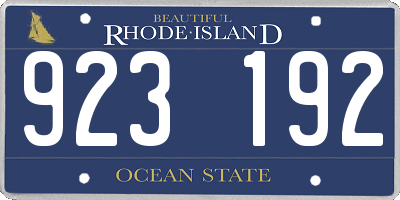 RI license plate 923192