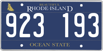 RI license plate 923193