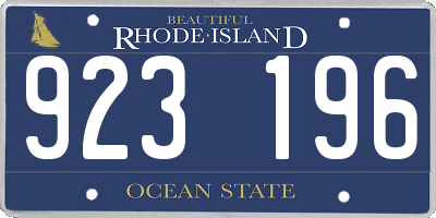 RI license plate 923196