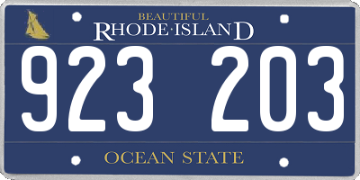 RI license plate 923203