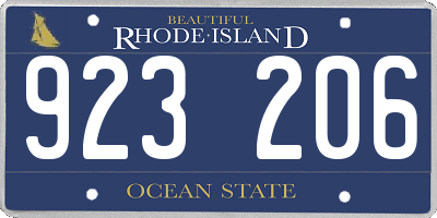 RI license plate 923206