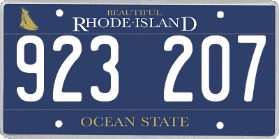RI license plate 923207