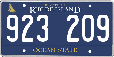 RI license plate 923209
