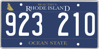 RI license plate 923210