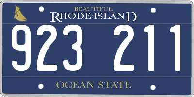 RI license plate 923211