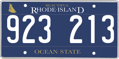 RI license plate 923213