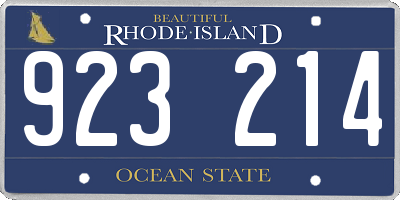 RI license plate 923214