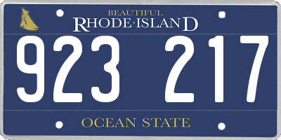 RI license plate 923217