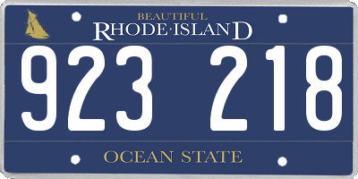 RI license plate 923218