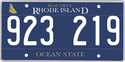 RI license plate 923219