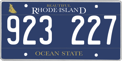 RI license plate 923227