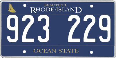 RI license plate 923229