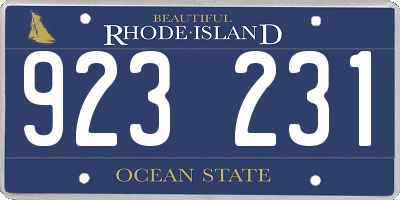 RI license plate 923231
