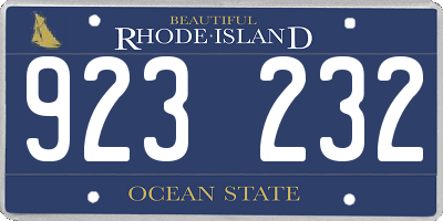 RI license plate 923232