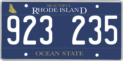 RI license plate 923235