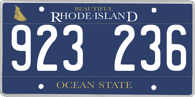 RI license plate 923236