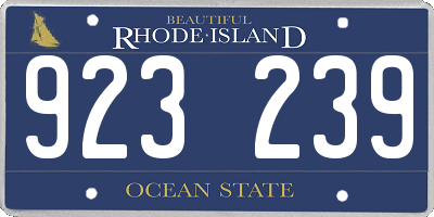 RI license plate 923239
