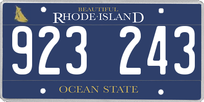 RI license plate 923243