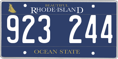 RI license plate 923244