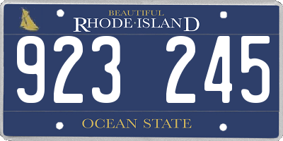RI license plate 923245