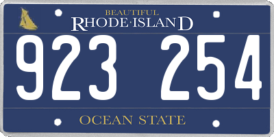 RI license plate 923254