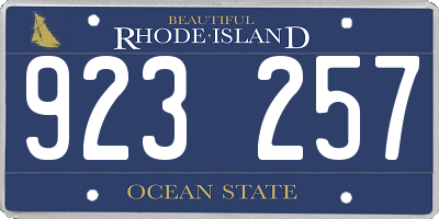 RI license plate 923257