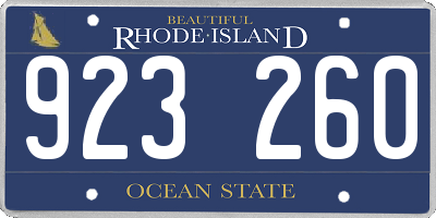 RI license plate 923260