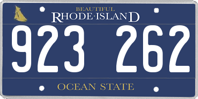 RI license plate 923262
