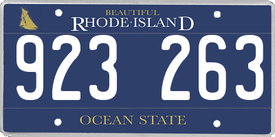 RI license plate 923263