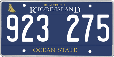 RI license plate 923275