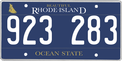 RI license plate 923283