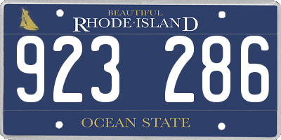 RI license plate 923286
