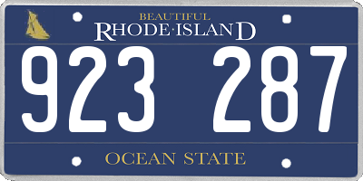RI license plate 923287