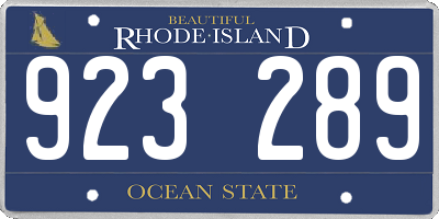 RI license plate 923289