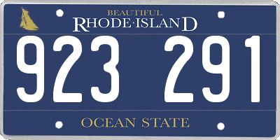 RI license plate 923291