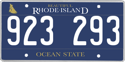 RI license plate 923293