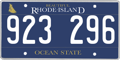 RI license plate 923296