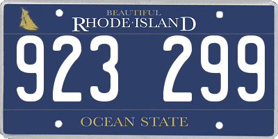 RI license plate 923299