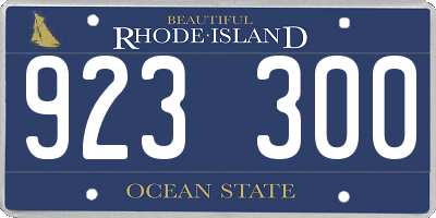 RI license plate 923300