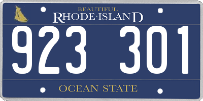 RI license plate 923301