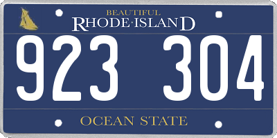 RI license plate 923304