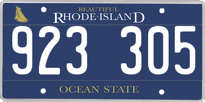 RI license plate 923305