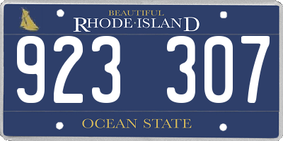 RI license plate 923307