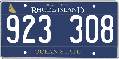 RI license plate 923308