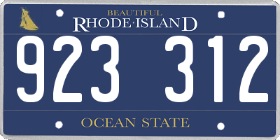 RI license plate 923312