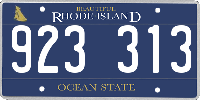 RI license plate 923313
