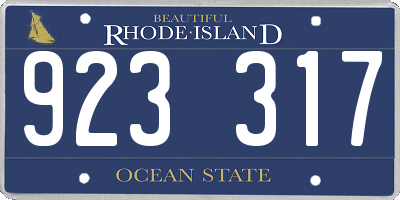 RI license plate 923317