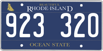 RI license plate 923320